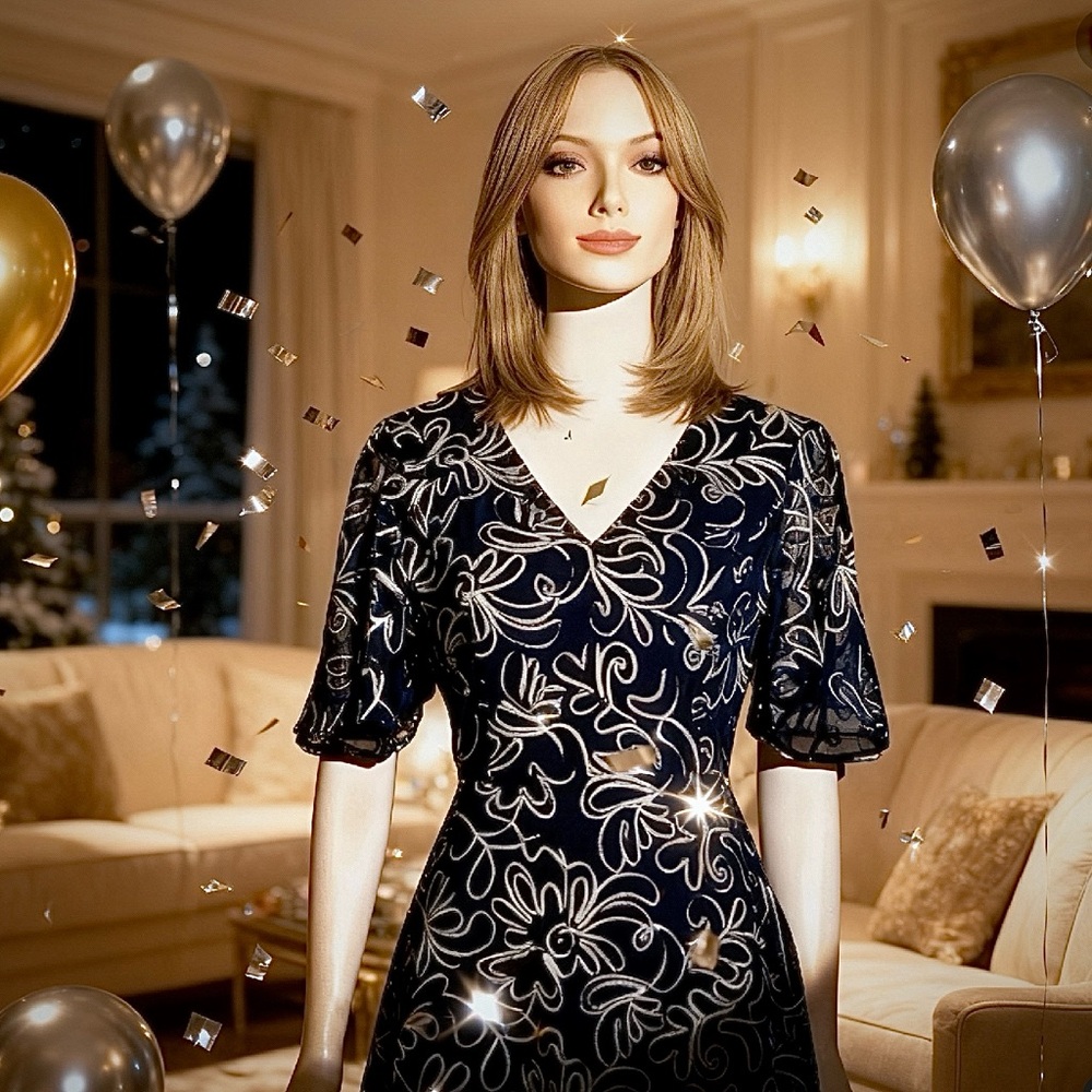 Tommy Hilfiger Special Occasion/Cocktail Black Dress - Picture 3 of 14
